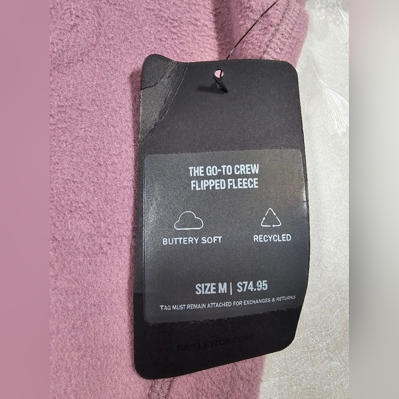 Fabletics The Go-To Crew Flipped Fleece Sweatshirt Men Sz M Plum Cactus - Picture 7 of 13